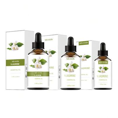 NIVAVIN茉莉精油30毫升/60毫升/100毫升多规格装，天然植物萃取，香气持久芬芳，优雅礼盒套装，适用于香薰机