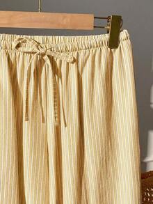 Pantalones a rayas rosas para mujer, vacaciones de verano - Amarillo - Ver 4