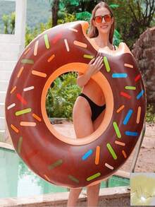 1 chiếc phao bơi hình bánh donut sáng tạo, phao bơi mùa hè cho hồ bơi và bãi biển, trang trí tiệc tùng, ghế thư giãn khi bơi lội cho người lớn trong kỳ nghỉ, quà tặng mùa hè hoàn hảo, đồ bơm hơi hồ bơi, vật dụng cần thiết cho bãi biển, phao bơi. - Nhiều màu - Xem 11