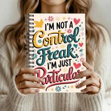 1 pièce Cahier A5 Retour à l'école pour adultes, Journal à spirale avec citation amusante et impertinente "Je ne suis pas un maniaque du contrôle", Papeterie florale colorée pour usage universitaire & de bureau Fournitures scolaires - couleur claire - Voir 2
