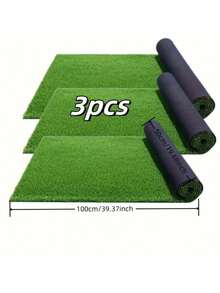 3 Rolls Large Size Artificial Grass Turf, Highly Durable Plastic Material. Suitable For Indoor And Outdoor Use, Applicable For Parties, Weddings, Play Areas, Pet Activities. All-Season, Ideal Decoration For Yards, Gardens And Landscaping - View 2