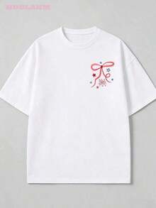 2026 New Fashion,1PC,Women's " Day To Be A Hotdog" Retro Cartoon Graphic T-Shirt |     100% Cotton Breathable Spring Tops, Oversized Short Sleeve Tee, - 白色 - 查看 3