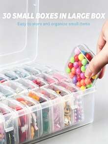 40/24/14pcs Small Boxes + 1pc Large Box - Plastic Storage Boxes, Containing Multiple Small Containers, Suitable For Storing Jewelry, Beads And Accessories. Rectangular Design, Made Of Durable Plastic Material, Convenient For Jewelry Organization. - Multicolor - View 4