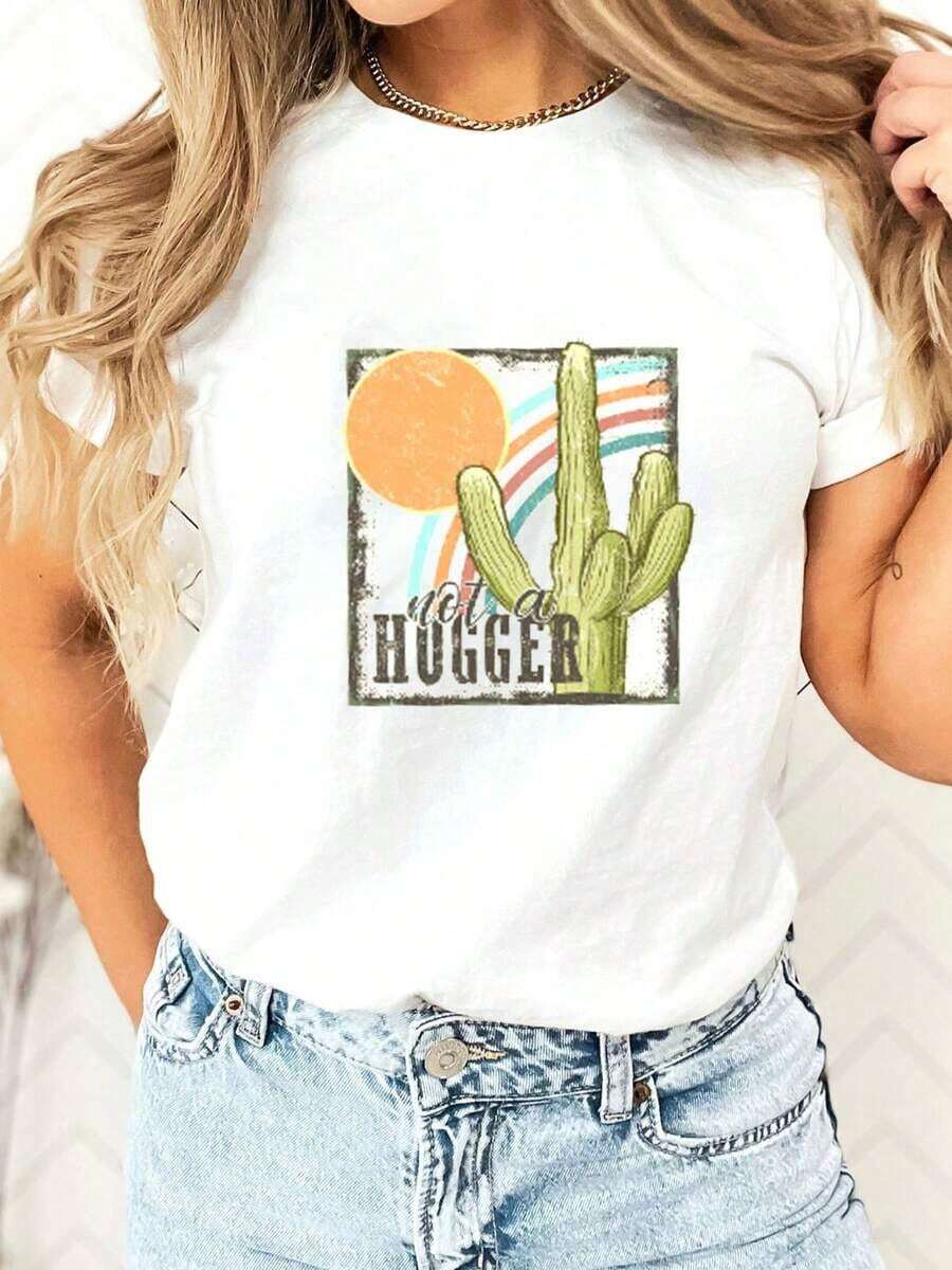 Camiseta Casual de Verano para Mujercasualdeveranoparamujercondiseñosdivertidos,unablusademangacortaconcuelloredondoparamujer,perfectaparaUsaresprimaverayverano.Idealparasenderismoyactividadesalairelibreunacamisetaesencialparaacampar. - Blanco - Ver 1