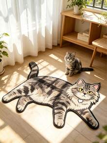 1 件缅因猫图案地毯，客厅地毯，小地毯，地垫，家居装饰，大客厅地毯，圆形地毯，客厅家居装饰，房间装饰，可水洗地毯，毕业礼物 - 緬因貓 - 查看 1