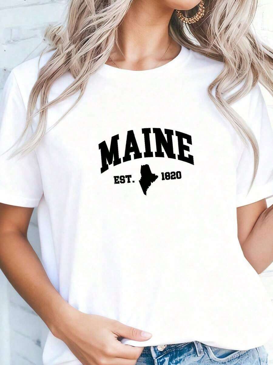 Maine---Est.-1820---Classic-Design---Classic-T-Shirt - 灰色 - 查看 1