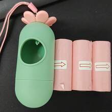 Bộ 1 hộp đựng túi rác hình hoa, thích hợp cho xe đẩy em bé, du lịch, gồm 3 cuộn túi rác + 1 hộp đựng, 15 túi/cuộn. - Nhiều màu - Xem 6