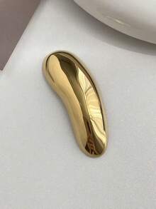 1 broche metálico con brillo simple, adecuado para vestidos y abrigos que realzan la cintura, accesorio de moda de alta gama - Dorado - Ver 4
