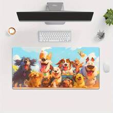 1pc A Group Of Cute Puppies HD Printed Pad For Desk, Multi Functional XXL Mousepad, Keyboard Gaming Mouse Mats, Office Computer PC Gamer Desk Mat.Gifts For Family Friends - 90x40cm/35.39x15.7in - View 2
