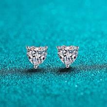 Women Stud Earrings - Heart-shaped 5mm - View 1