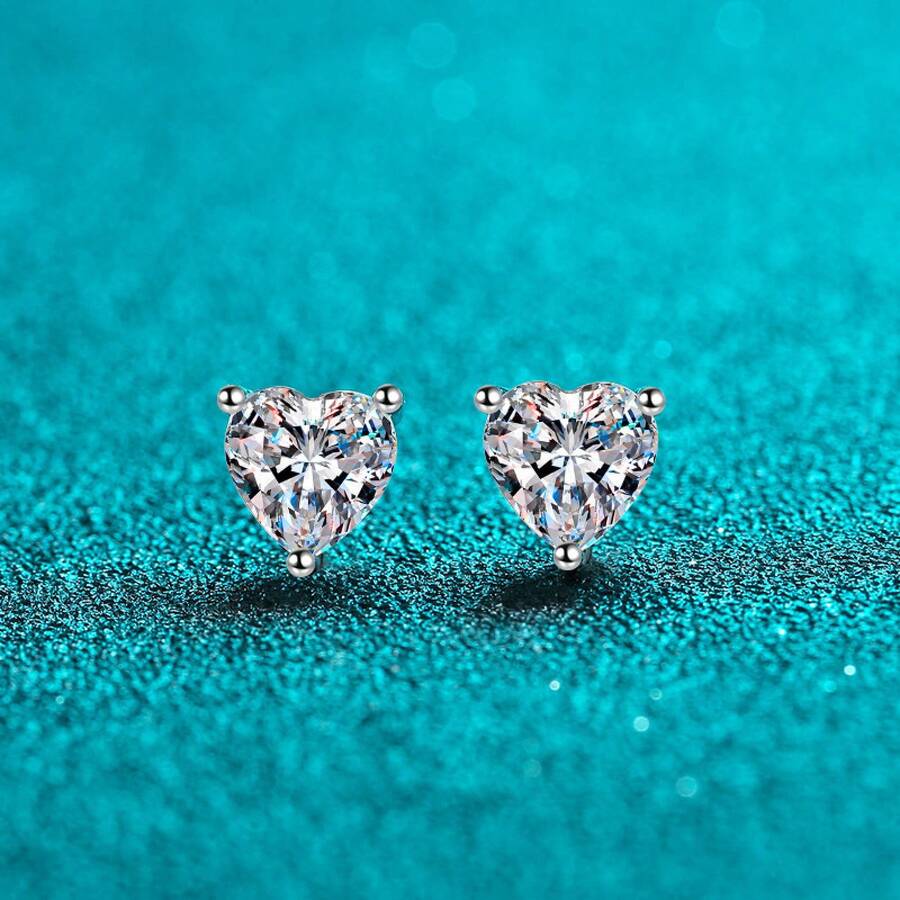Women Stud Earrings - Heart-shaped 5mm - View 1