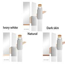 2-In-1 Tinted Moisturizer Stick, Dual-Ended Design With Brush, Buildable Natural To Medium Tone Enhancement, Lightweight Moisturizing Smooth Matte Skin Finish, Adapts To Light To Medium Beige Skin Tones, Suitable For All Skin Types Including Sensitive & Dry Skin, Travel-Friendly Daily Essential - White - View 7
