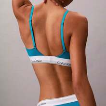 Calvin Klein Icon Cotton Modal Lightly Lined Triangle Bralette QF8498 - Teal Breeze - 查看 3