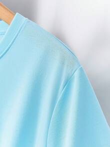 Camiseta casual creativa para mujer - Azul claro - Ver 3
