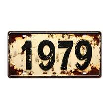 1 pieza Señal decorativa plana 2D, Vintage 1979 (29,97 cm X 14,99 cm), Adecuado para la cueva de hombres, bar, garaje, cafetería, sala de estar, jardín, decoración de metal vintage. Cumpleaños, estilo de granja, con agujeros previamente perforados, decoración navideña, verano, otoño, solo para uso decorativo, plano 2D - A - Ver 8