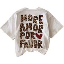 Playera de TendenciaWomen's Leopard Letter Graphic Tees Cute Heart Cheetah Shirt Vintage Aesthetic Summer Y2k Tops,Camisetas casuales para hombre, camisas para niño, ropa para niña, conjuntos con estampados de anime, conjuntos para madre e hija, unisex, camisetas conmemorativas, artículos para el Día de San Valentín. - Blanco - Ver 7