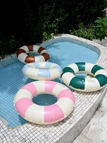 1個格紋游泳圈，適合成人與兒童，水上運動配件，泳池派對 - 彩色 - 查看 5