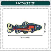 RHUAGYP 1pc Colorful Fish Shape Embroidered Patch, Vivid Trout/Salmon Graphic, Natural Animal Design, Iron-On Or Sew-On Badge, Suitable For Backpack Decoration - Multicolor - View 1