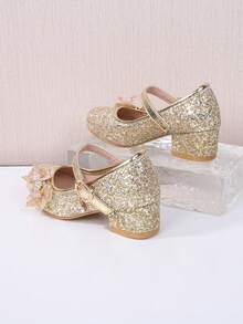 2026 Zapatos de tacón alto para niñas para actuaciones en el escenario - Dorado - Ver 7