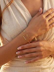Pulsera personalizada con nombre brillante y efecto escarcha para mujer, de acero inoxidable con letra personalizada y ajustable, joyería de estilo bohemio para verano y playa, regalo ideal para el Día de San Valentín, Día de la Madre, aniversario o cumpleaños - Plata-Doble Capa - Ver 7