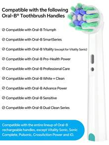 4/12/20 Pcs Compatible With OralB Electric Toothbrush Replacement Cross Clean Brush Heads, Toothbrush Head Refills Compatible With Oralb Pro Series Electric Toothbrushes - View 4