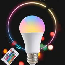 RGB Smart Bulb With 16 Adjustable Colors, E27 Screw Base, 220V, Floor Lamp With Remote Control For Color Changing, For Home Use, Ambient Light For Bedroom With 24 Key Dimming And Color Adjustment. - 2pc - View 8