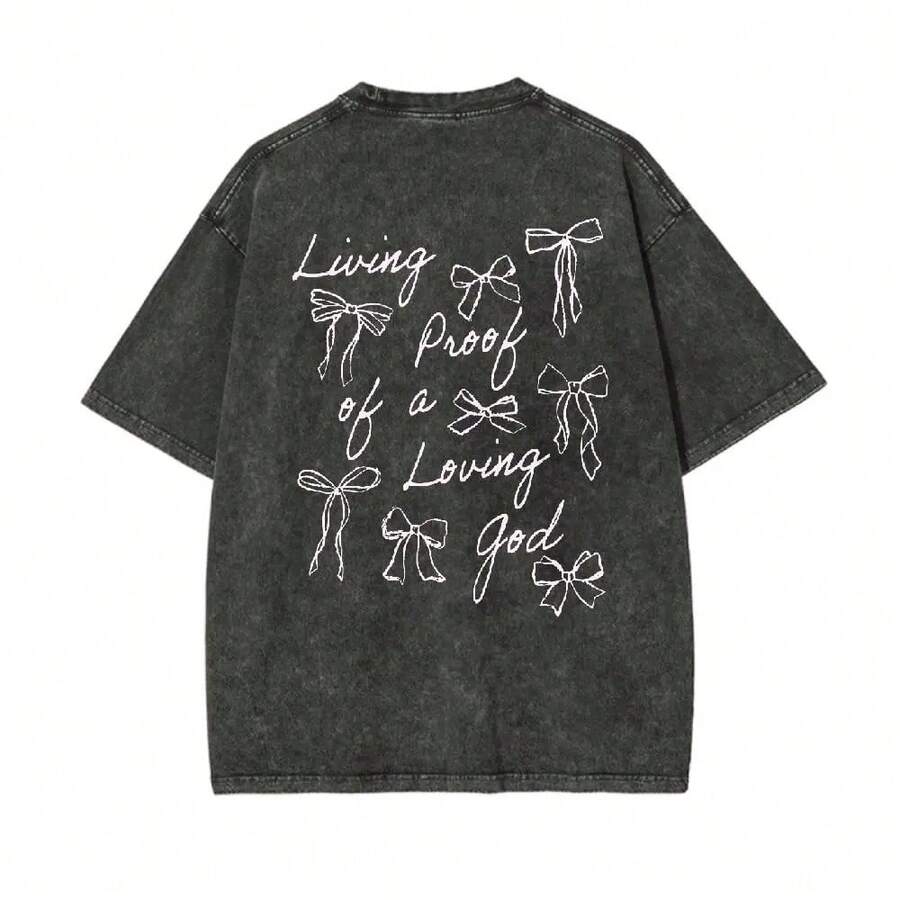 Living Proof Of A Loving God - Unisex Washed T-Shirt - 黑色 - 查看 1