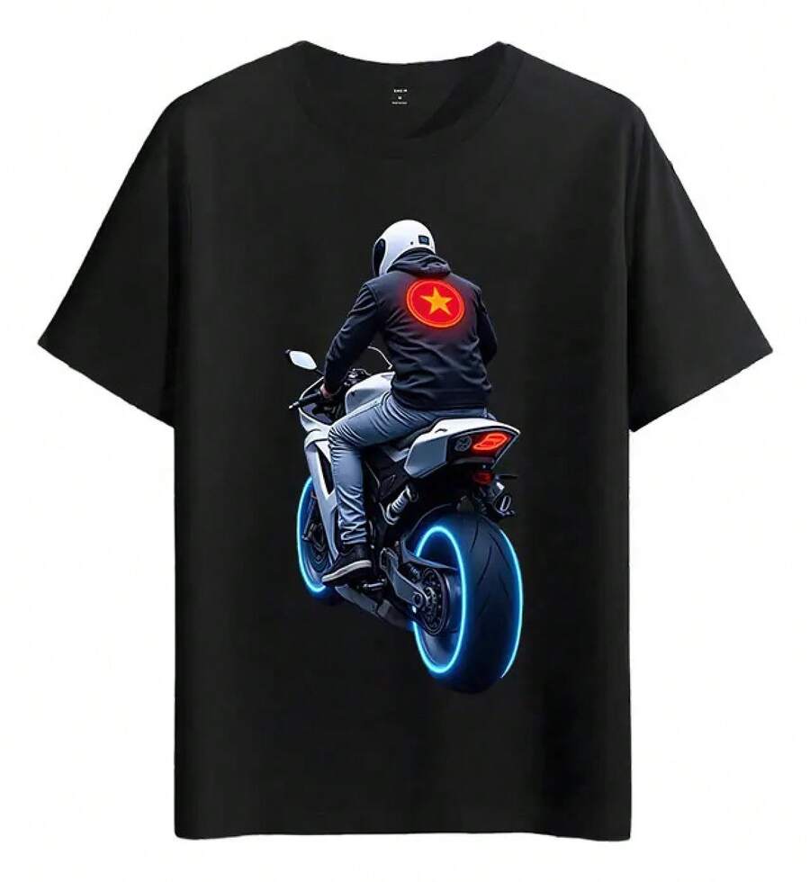 Camiseta Muscle Freaks Motociclista Estilo Neón Piloto de Carreras Makeup bag Beach towel Decoración para el hogar Alfombra baño Bathroom accessories Regalos - Negro - Ver 1