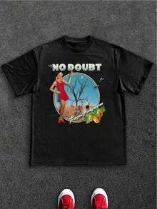 Camiseta de Hombre con Diseño Gráfico de la Banda Tragic Kingdom, Estilo Vintage Cultura Maya No Doubt, 100% Algodón Grueso, Diseño Retro Único, Perfecta para Conciertos y Uso Casual, Regalo Ideal para Fanáticos de la Música y Amantes de la Nostalgia de los 90, Ropa de Verano para Mujer LILNCamiseta Algodón - Blanco - Ver 7