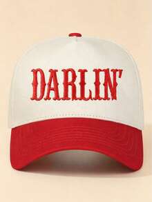 1頂女款「DARLIN」卡車帽，個性化刺繡字母棒球帽，男女通用遮陽帽，戶外防曬休閒帽，適合春秋旅行、度假、海灘，送給家人朋友的完美禮物，父親節與母親節的絕佳禮物，帽子、女帽、海灘帽、7月4日 - 多色 - 查看 3