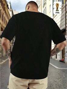 FIFA World Cup Licensed 2026 World Cup Soccer • Themed Prints For The USA Series • Men's Short-Sleeve T-Shirts • Casual Wear • Suitable For Fitness, C - 黑色 - 查看 4