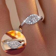 1 Stück Retro-Augen-förmiger Zirkonia-Ring, modischer mikro-eingelegter Zirkonia-Damenring, luxuriöser eleganter personalisierter Accessoire - Ring - Übersicht 5