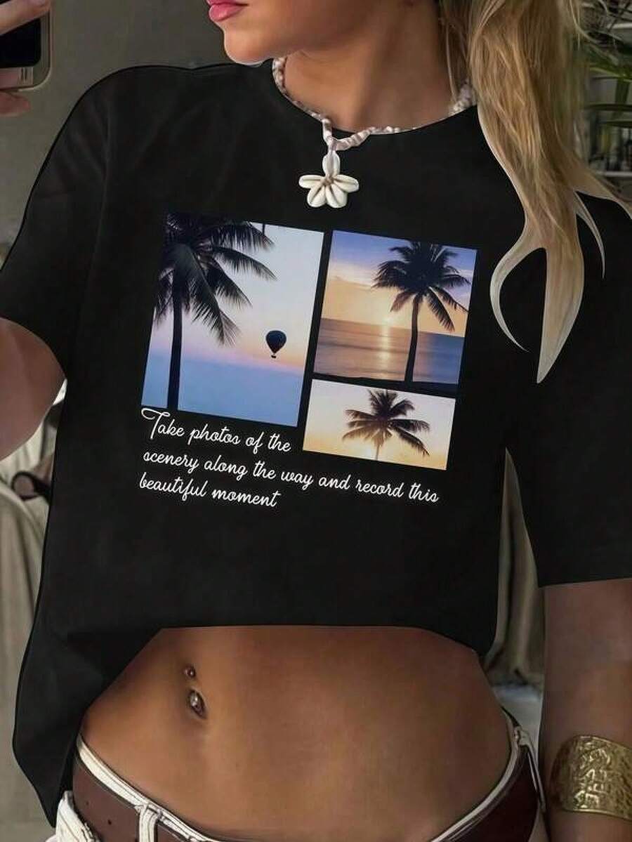 Camiseta unisex de manga cortaDeMangaCortaConCuelloRedondoYEstampadoDejeTuLuzBrilloParaMujer,Informal,DeVerano,CamisetasArtista gráficoParaMujer,CamisetasParaMujer_1RedondoCuelloImpresoCortoMangaInformalTodos los díasCamisetaEllosSonExcelenteRegalosParaAmigosYFamiliaCamisetasCaracterísticaAJovenYA la modaDiseñadores de pantallashombre, , , Dazymujer,romwehombres, bohochic,maestrasregalos,camisetaparaconjuntos de mujercon curvasparamu,y2k, - Negro - Ver 1
