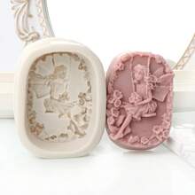 Molde de silicona paraón de Hada de las flores 3D, diseño de niña ángel con mariposa rosa, vela deón hecha a mano, manualidades, limpieza de fácil liberación PYKK - 6 - Ver 7