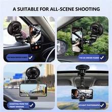 Car Phone Camera Mount, Car Phone Navigation Holder, Suction Cup Car Mount, Selfie Live Streaming Video Recording Holder - Multicolor - View 7