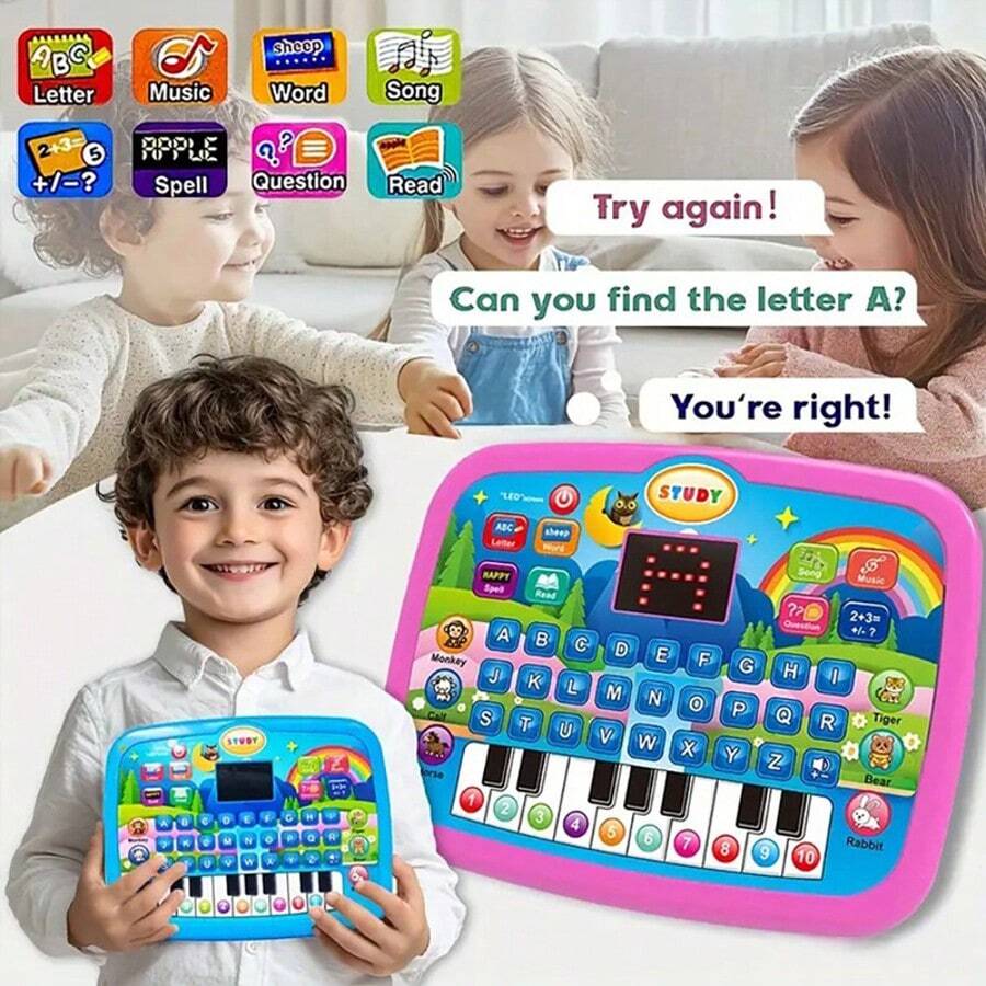 Early Learning Educational Tablet With Display, Letters And Music, Educational Toy For Boys And Girls, Baby Holiday Gift