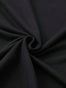 Camiseta de Mujer con Cuello Redondo y Estampado de Letras - Edición Limitada - Manga corta, cuello redondo, estilo casual, sencilla y elegante, lavable a máquina. - Negro - Ver 5