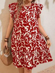 Plus Size Dresses - Rojo - View 4