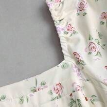 guangzhougaolangshangmao  Vestido de verano estilo francés, vestido largo blanco de alta calidad y lujo con elegante estampado floral de magnolia ditsy para damas - Multicolor - Ver 10