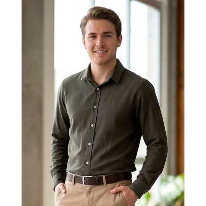 Camisa Hombre Casual Regular Verde Stfashion 57205612