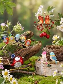 Broches de pájaro en rama de esmalte - Alfileres de animales clásicos para accesorios de joyería casual de fiesta para mujeres / Regalos para amigos Insignias Decoración - Pájaros en las ramas - Ver 7