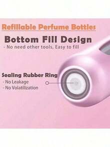 1Pcs,5ml Perfume Bottle With Bottom Filling, Perfume Bottle Self-Pump Type, , Refillable Spray Bottle, Portable Cosmetic Bottle Perfume Bottle - 粉色 - 查看 4