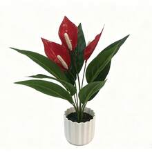 1pc 16.5inch(H) Artificial Green Plant Potted Decor, Suitable For Home, Living Room, Bedroom, Bathroom, Hotel, Dining Table, Wedding, Party - Multicolor - View 13
