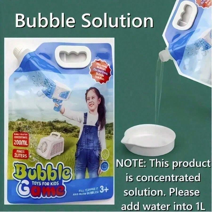 特大容量泡泡液濃縮液 - 濃縮配方可實現最大泡泡產量,耐用且便於攜帶,適用於戶外泡泡槍、機器、遊戲、派對和科學實驗 - PET材質製成,適合3歲及以上兒童 - 彩色 - 查看 1