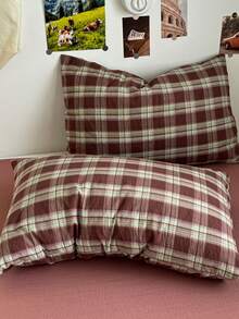 Juego de 2 fundas de almohada de poliéster estampado (sin rellenos), ropa de cama suave y transpirable para decoración de dormitorio, dormitorio del hogar, todas las estaciones - Multicolor - Ver 2