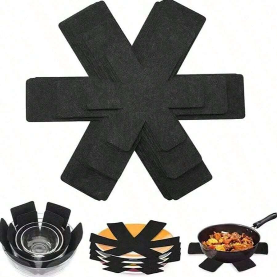 1/6/12pcs Pot And Pot Lid Protectors, 12pcs Set And 3 Different Sizes, Pot Separator Pads/Stackable Pot Lid Protectors/Pot Lid Separator Pads, Used To Protect And Separate Pots And Pot Lids, Can Be Placed Soft Things, Back To School Season - View 1