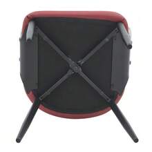 Mid-Century Modern Style Dining Chairs, Set Of 2, Retro Armchairs With Barrel-Shaped Armrests And Patterned Backrests, Faux Leather Kitchen Chairs With Sturdy Legs For Home And Restaurants. - 中紫紅色 - 查看 8