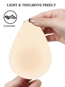 2/4入大尺碼水滴形乳貼，可重複使用黏性矽膠胸部提升貼，無痕胸罩，適合大胸穿著洋裝 - 彩色 - 查看 5