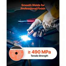 Flux Core MIG Welding Wire, E71T-11 0.035-Inch 1 LBS, Gasless Mild Steel Welding Wire With Low Spatter For All Position Arc Welding, Self-Shielded For Outdoor Use (Pack Of 2 Rolls) - E71T-11 0.035-inch 1 LBS, 2 Rolls - 查看 4