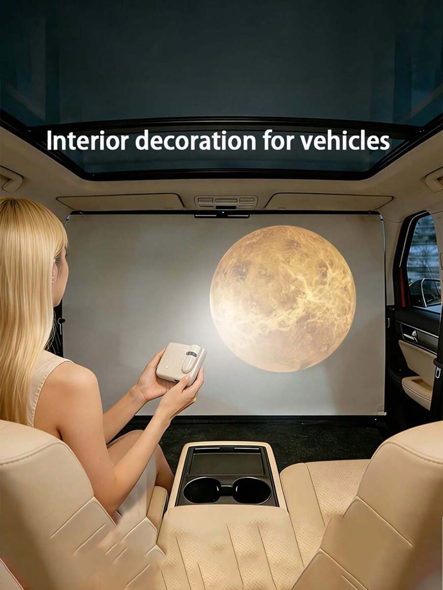 1 pieza Lámpara de proyección de Luna Tierra Planeta, luz suave sin deslumbramiento, pequeña y portátil, carcasa beige/negra opcional, alimentada por batería, adecuada para habitación, dormitorio, sala de estar, coche, decoración de dormitorio, ambiente de sala de estar, sala de juegos, cine en casa, decoración de pared, luz de relleno para selfies, luz de fondo para transmisiones en vivo, configuración de fiesta, decoración de boda, accesorio fotográfico, regalo de cumpleaños, regalo para parejas, adorno para influencers, esencial para dormitorio, regalo creativo